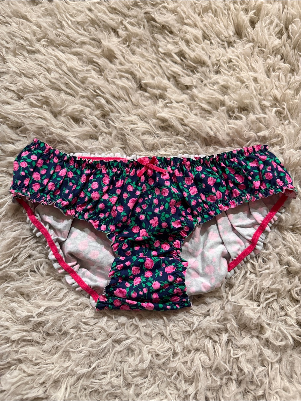 NWT Y2K Victoria's Secret PINK Floral Ruffle Bloomer VTG Rare XS